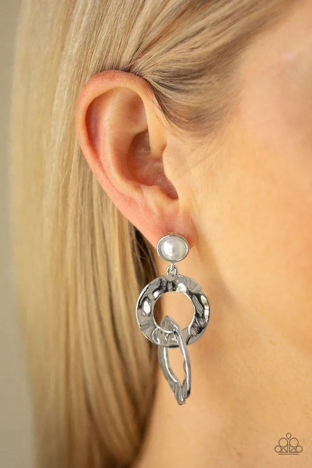 Paparazzi Earring On Scene White Paparazzi Jewelry Earrings