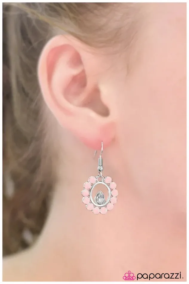 Paparazzi Earring Ones Finest Hour Pink Paparazzi Jewelry Earrings