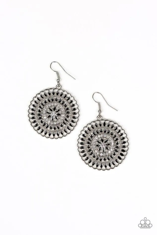 Paparazzi Earring PINWHEEL and Deal Black Paparazzi Jewelry Earrings