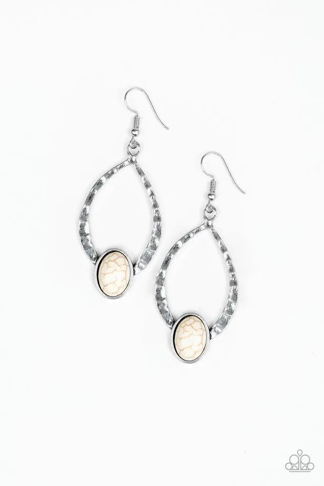 Paparazzi Earring Pony Up White Paparazzi Jewelry Earrings