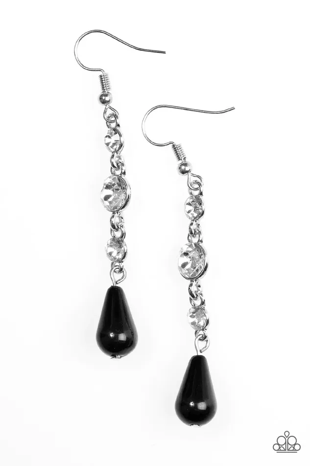 Paparazzi Earring Social Climber Black Paparazzi Jewelry Earrings