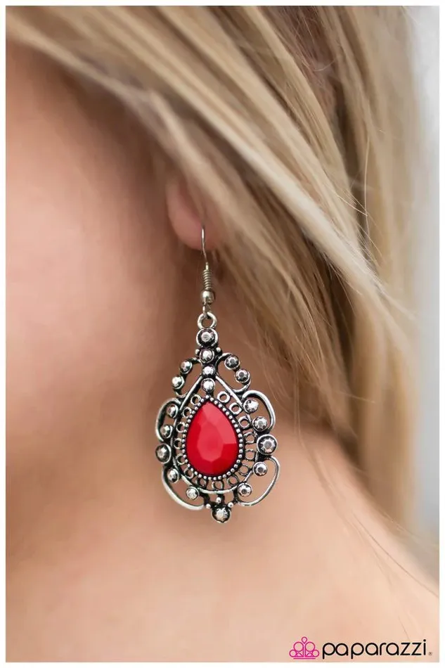 Paparazzi Earring The Heir Red Paparazzi Jewelry Earrings