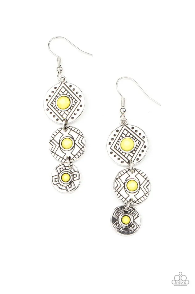Paparazzi Earring Totem Temptress Yellow Paparazzi Jewelry Earrings Paparazzi Earring Totem Temptress Yellow Paparazzi Jewelry Earrings