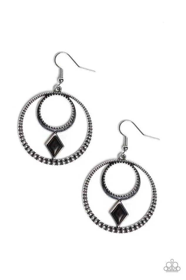 Paparazzi Earring Tuscon Tribute Black Paparazzi Jewelry Earrings