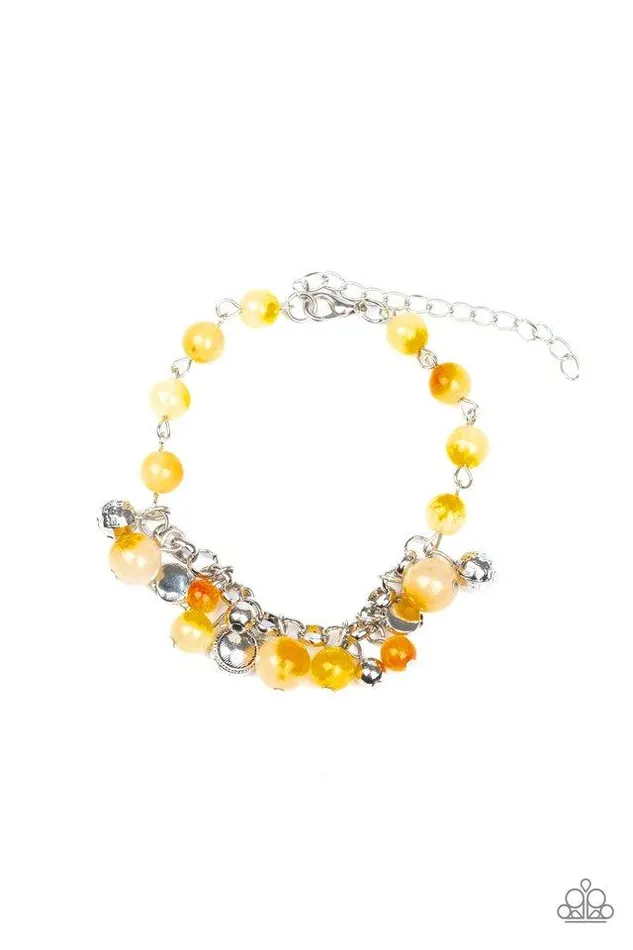 Paparazzi Jewelry Bracelets Paparazzi Bracelet Glossy Glow Yellow