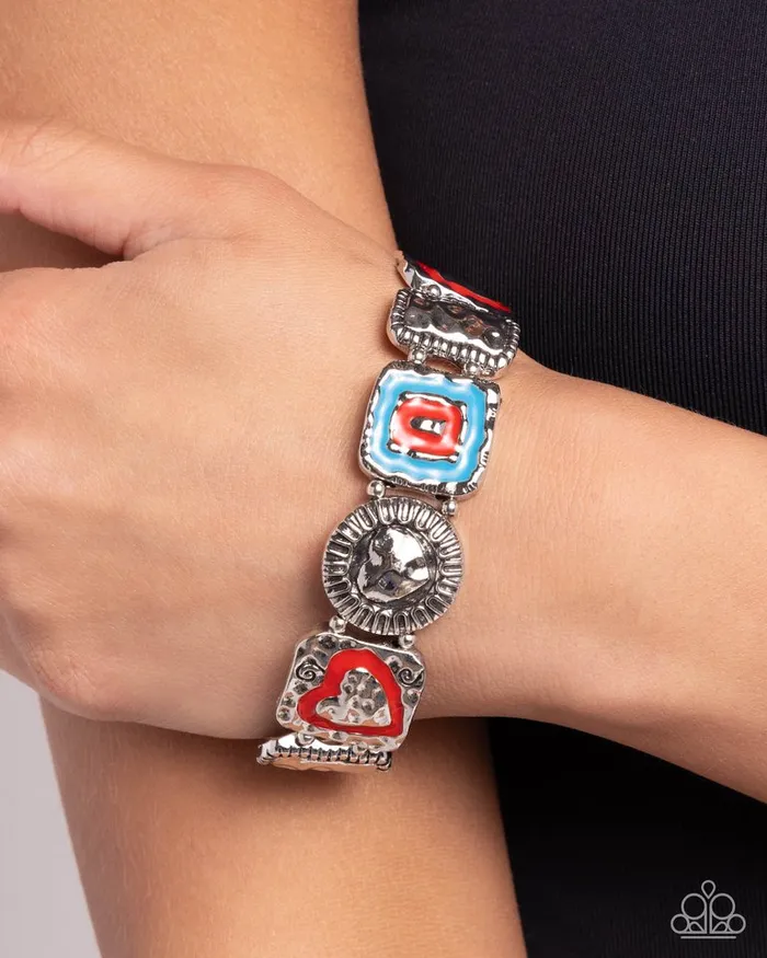 Paparazzi Jewelry Bracelets Paparazzi Bracelet Hammered History Red
