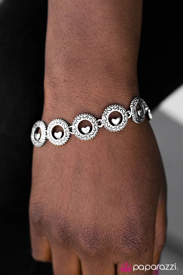 Paparazzi Jewelry Bracelets Paparazzi Bracelet Heart and SOULMATE Silver