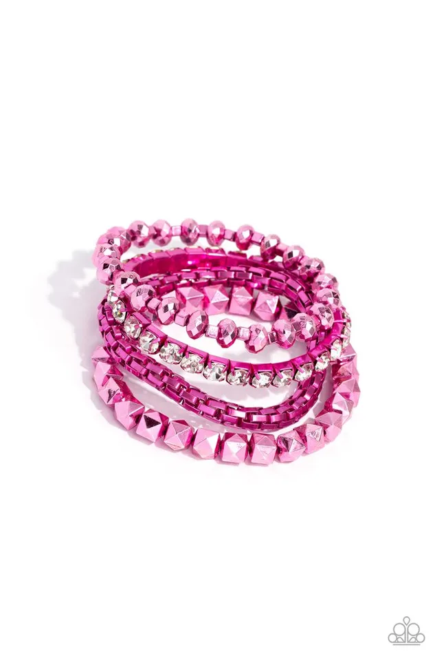 Paparazzi Jewelry Bracelets Paparazzi Bracelet Punk Pattern Pink Paparazzi Jewelry Bracelets Paparazzi Bracelet Punk Pattern Pink