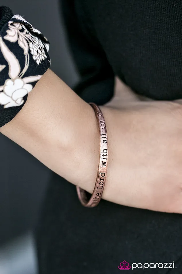 Paparazzi Jewelry Bracelets Paparazzi Bracelet With All Thy Heart Copper