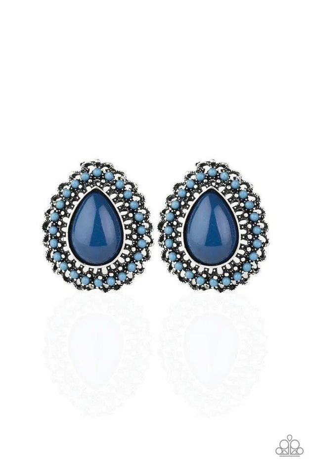 Paparazzi Jewelry Earrings Paparazzi Earring Beaded Blast Blue