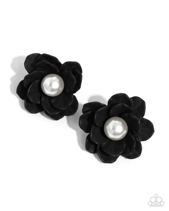 Paparazzi Jewelry Earrings Paparazzi Earring Blooming Backdrop Black Paparazzi Jewelry Earrings Paparazzi Earring Blooming Backdrop Black