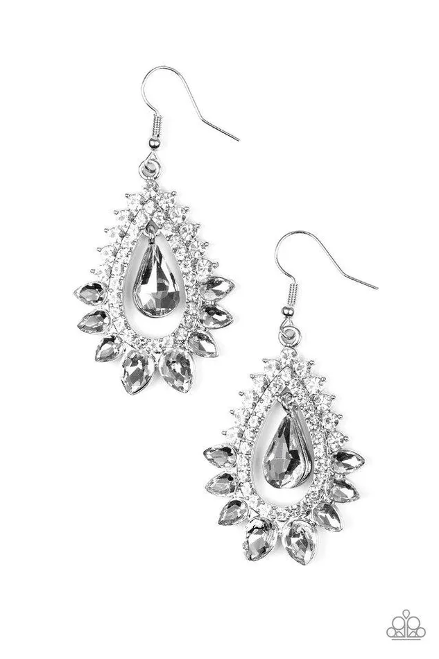 Paparazzi Jewelry Earrings Paparazzi Earring Boss Brilliance Silver