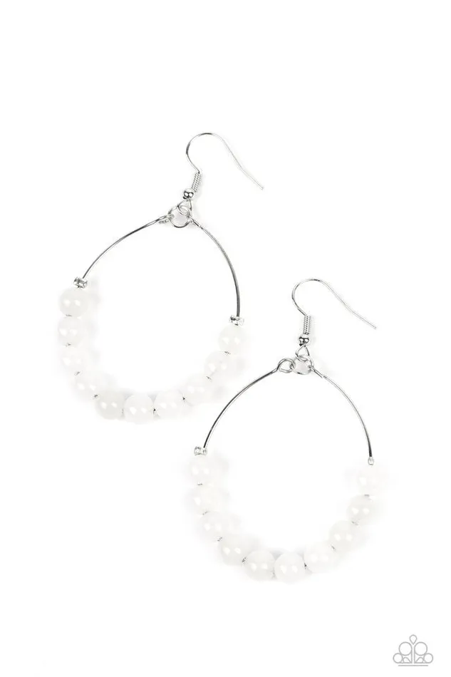 Paparazzi Jewelry Earrings Paparazzi Earring Catch a Breeze White Paparazzi Jewelry Earrings Paparazzi Earring Catch a Breeze White