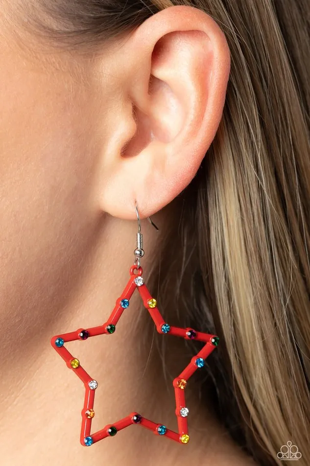 Paparazzi Jewelry Earrings Paparazzi Earring Confetti Craze Red