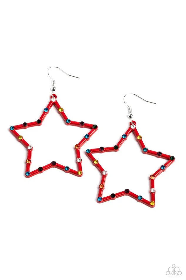 Paparazzi Jewelry Earrings Paparazzi Earring Confetti Craze Red
