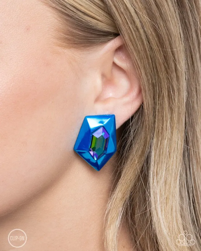 Paparazzi Jewelry Earrings Paparazzi Earring Dauntless Detail Blue