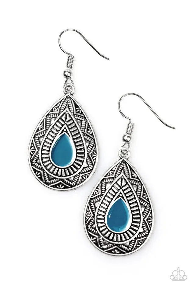 Paparazzi Jewelry Earrings Paparazzi Earring Desert Storm Blue
