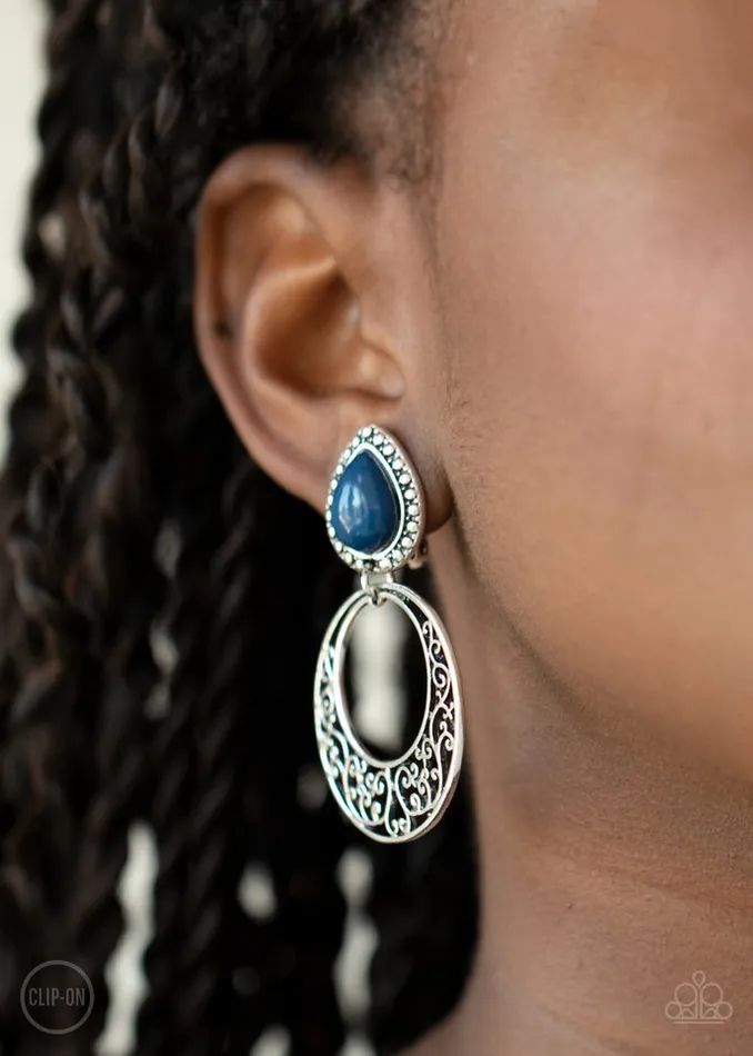 Paparazzi Jewelry Earrings Paparazzi Earring Exotic Escape Blue