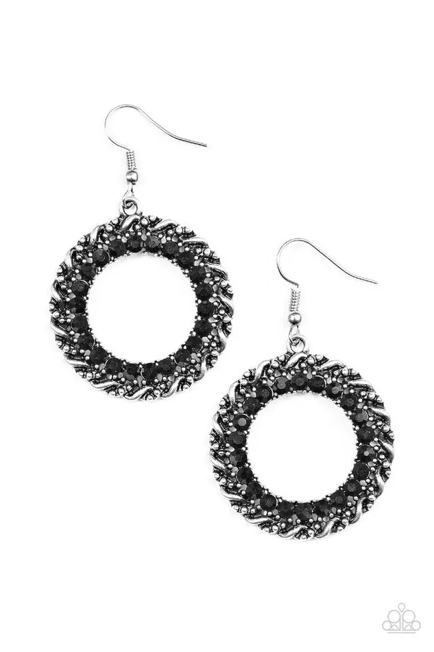 Paparazzi Jewelry Earrings Paparazzi Earring Grunge and Glitter Black