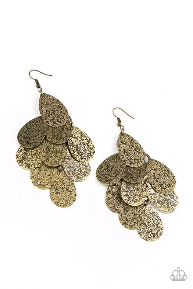 Paparazzi Jewelry Earrings Paparazzi Earring Hibiscus Harmony Brass Paparazzi Jewelry Earrings Paparazzi Earring Hibiscus Harmony Brass