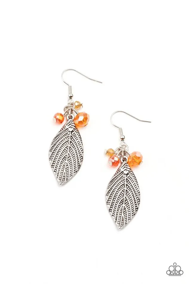 Paparazzi Jewelry Earrings Paparazzi Earring LEAF It To Fate Orange Paparazzi Jewelry Earrings Paparazzi Earring LEAF It To Fate Orange