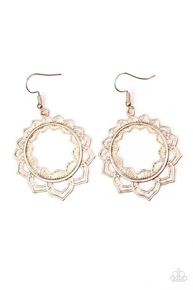 Paparazzi Jewelry Earrings Paparazzi Earring Modest Mandalas Rose Gold