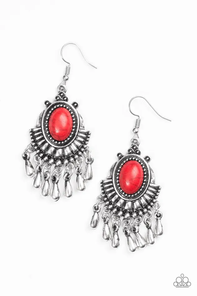 Paparazzi Jewelry Earrings Paparazzi Earring Onward and Westward Red