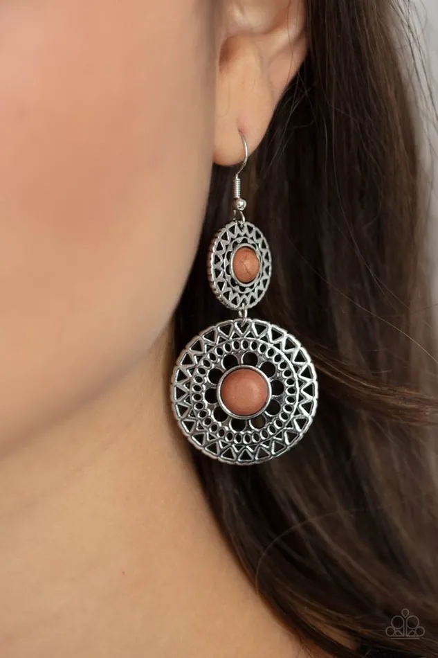 Paparazzi Jewelry Earrings Paparazzi Earring Sunny Sahara Brown