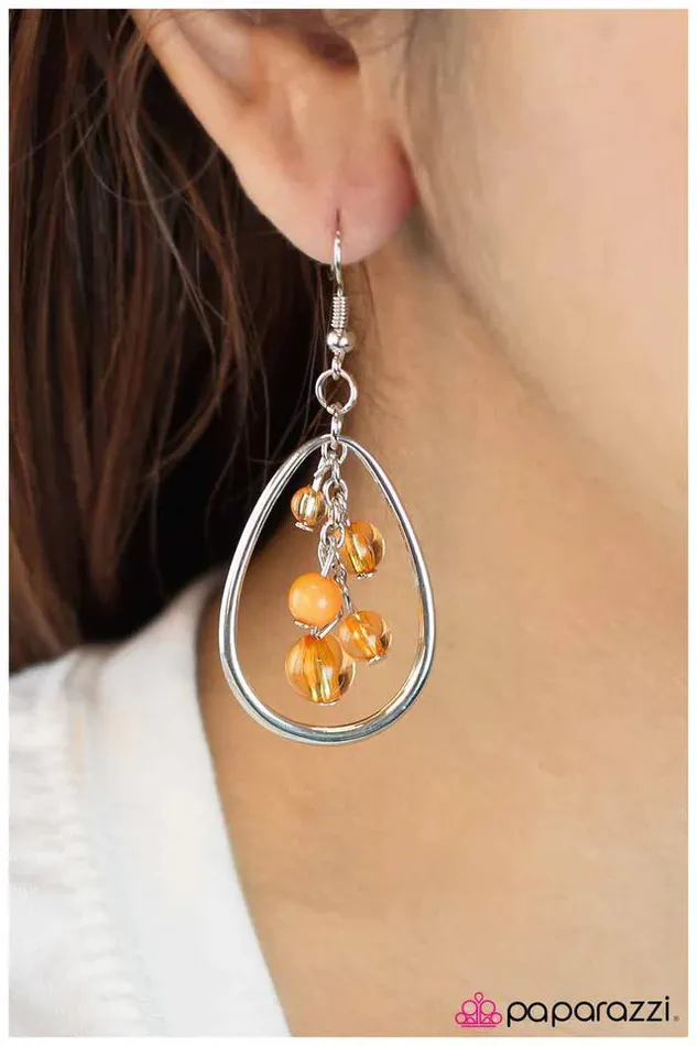Paparazzi Jewelry Earrings Paparazzi Earring With Flying Colors Orange
