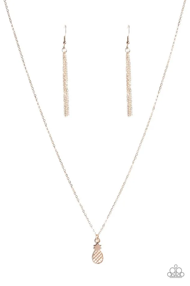 Paparazzi Jewelry Necklaces Paparazzi Necklace A PINEAPPLE a Day Rose Gold Paparazzi Jewelry Necklaces Paparazzi Necklace A PINEAPPLE a Day Rose Gold