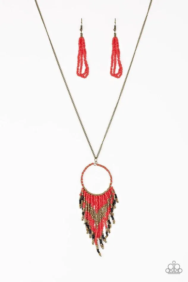 Paparazzi Jewelry Necklaces Paparazzi Necklace Badlands Beauty Red