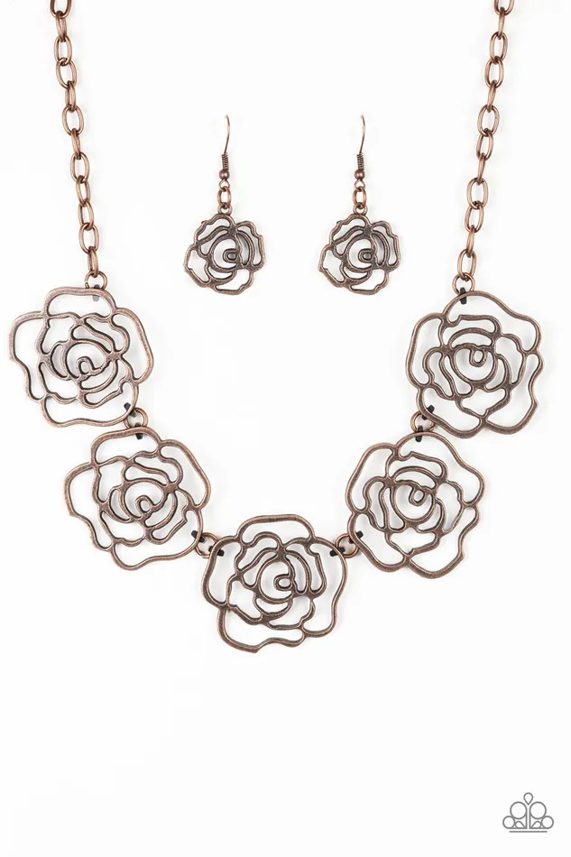 Paparazzi Jewelry Necklaces Paparazzi Necklace Budding Beauty Copper