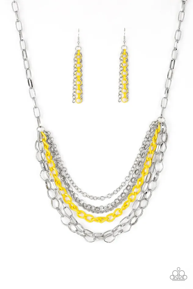 Paparazzi Jewelry Necklaces Paparazzi Necklace Color Bomb Yellow