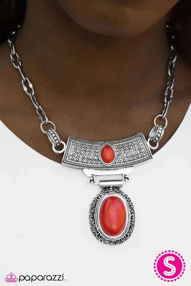 Paparazzi Jewelry Necklaces Paparazzi Necklace Dressed to EMPRESS Red