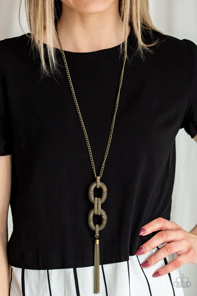 Paparazzi Jewelry Necklaces Paparazzi Necklace Enmeshed in Mesh Brass