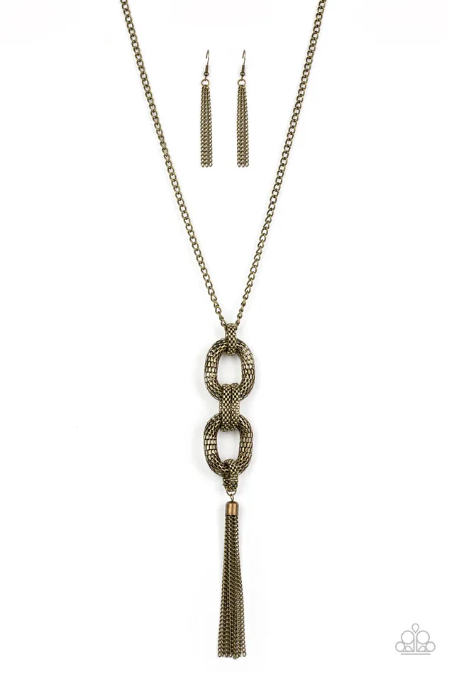 Paparazzi Jewelry Necklaces Paparazzi Necklace Enmeshed in Mesh Brass