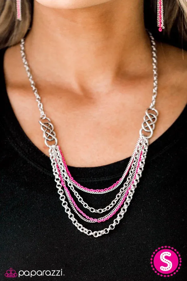 Paparazzi Jewelry Necklaces Paparazzi Necklace Infinite Color Pink