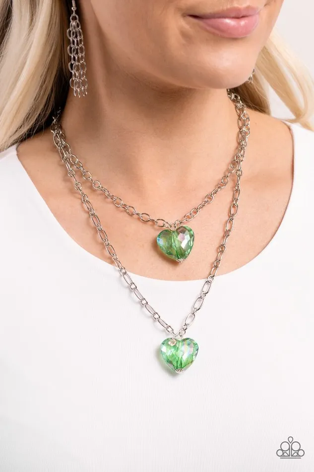 Paparazzi Jewelry Necklaces Paparazzi Necklace Layered Love Green