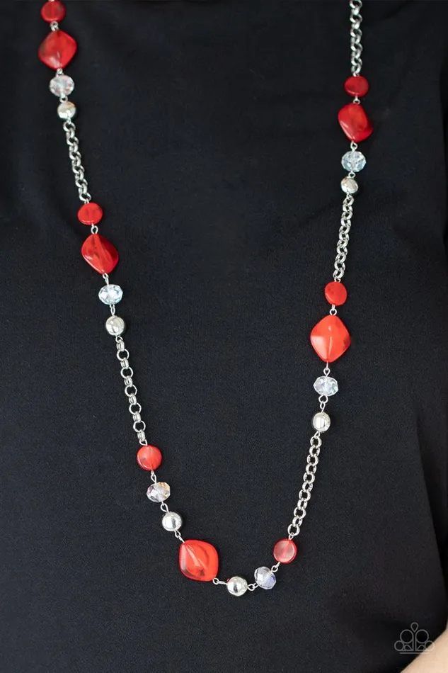 Paparazzi Jewelry Necklaces Paparazzi Necklace LightScattering Luminosity Red