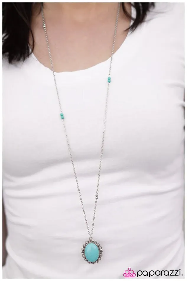 Paparazzi Jewelry Necklaces Paparazzi Necklace Queen Of The Stone Age Blue