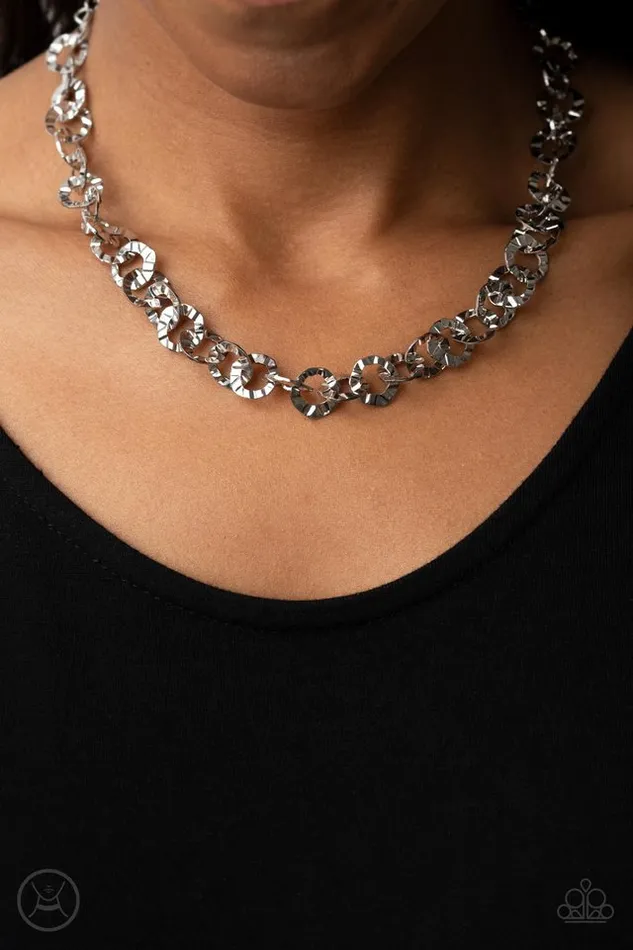 Paparazzi Jewelry Necklaces Paparazzi Necklace Rebel Grit Silver