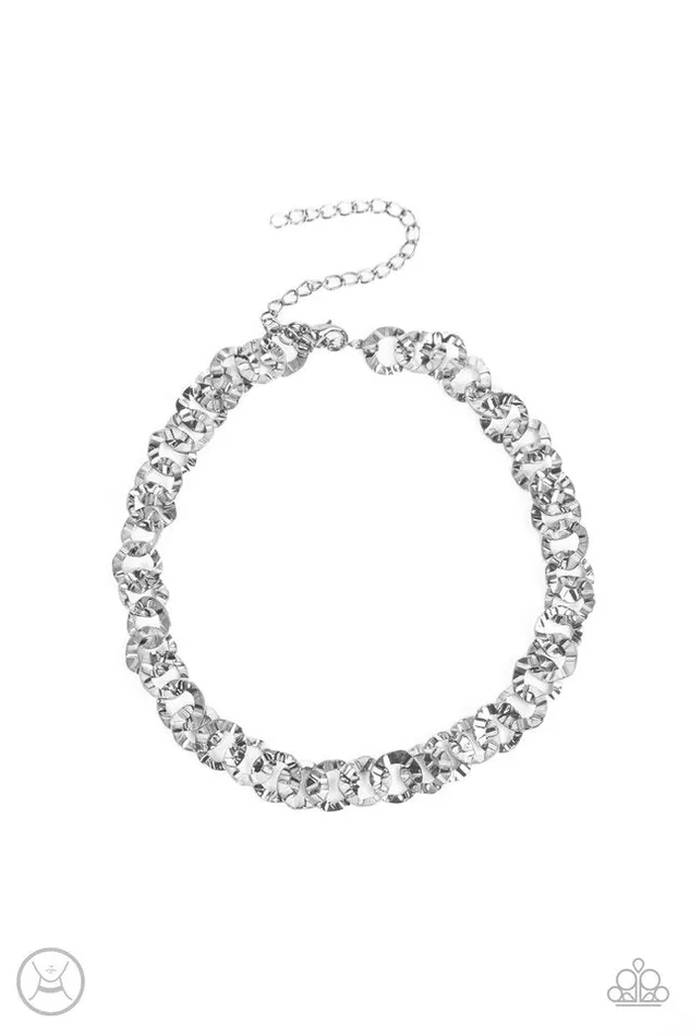 Paparazzi Jewelry Necklaces Paparazzi Necklace Rebel Grit Silver Paparazzi Jewelry Necklaces Paparazzi Necklace Rebel Grit Silver