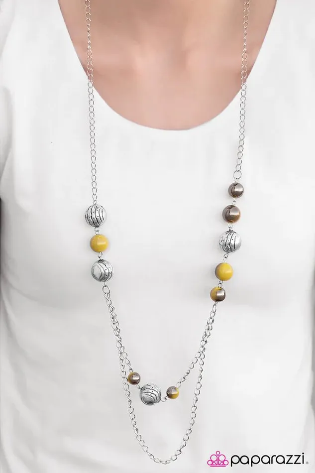 Paparazzi Jewelry Necklaces Paparazzi Necklace Right On Time Yellow
