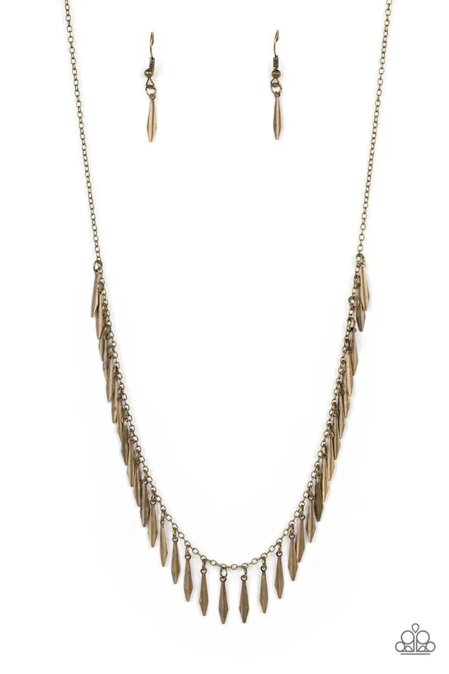 Paparazzi Jewelry Necklaces Paparazzi Necklace Striking Sheen Brass