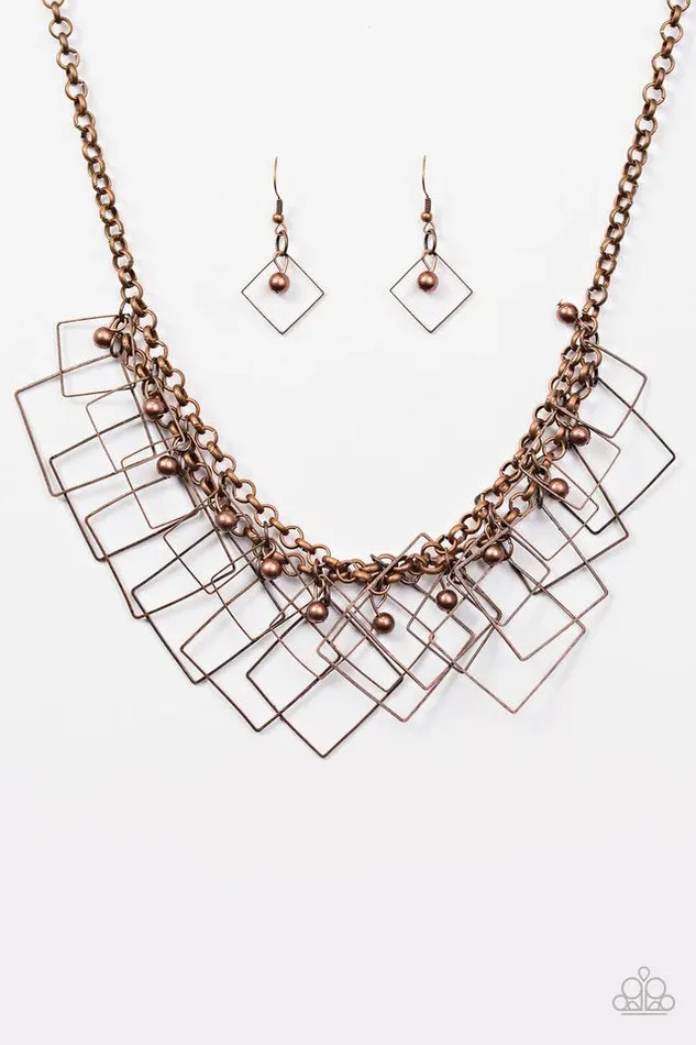 Paparazzi Jewelry Necklaces Paparazzi Necklace The Square Off Copper
