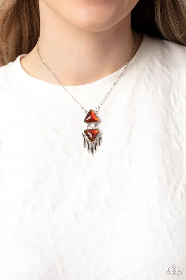 Paparazzi Jewelry Necklaces Paparazzi Necklace Under the FRINGE Brown