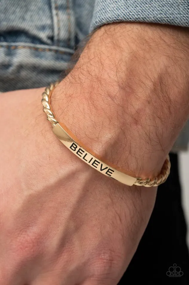 Paparazzi Jewelry Paparazzi Bracelet Keep Calm and Believe Gold Bracelets