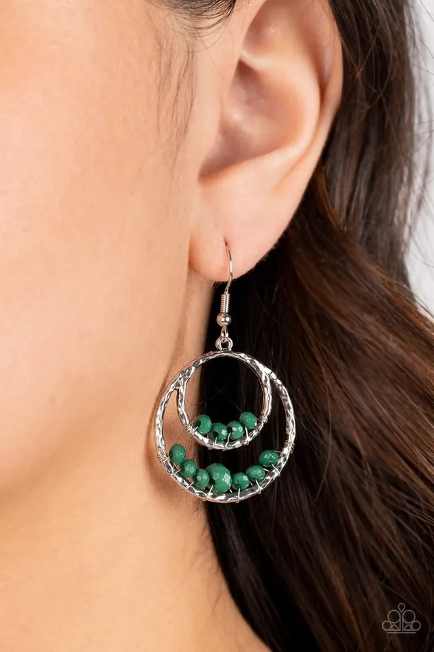 Paparazzi Jewelry Paparazzi Earring Bustling Beads Green Earrings
