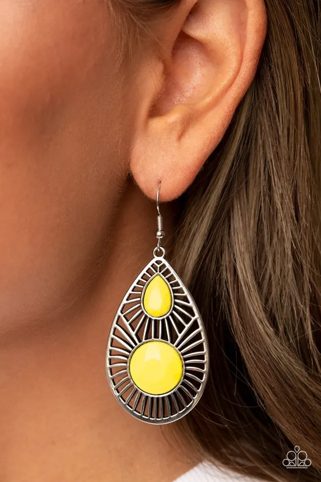Paparazzi Jewelry Paparazzi Earring Prima Donna Diva Yellow Earrings