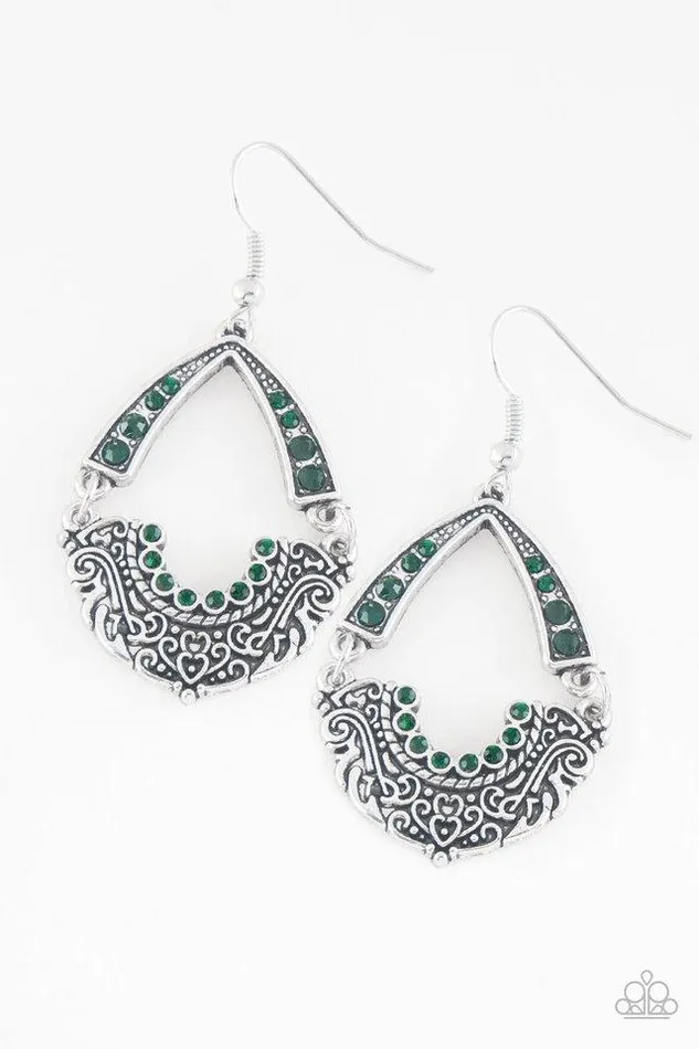 Paparazzi Jewelry Paparazzi Earring Royal Engagement Green Earrings